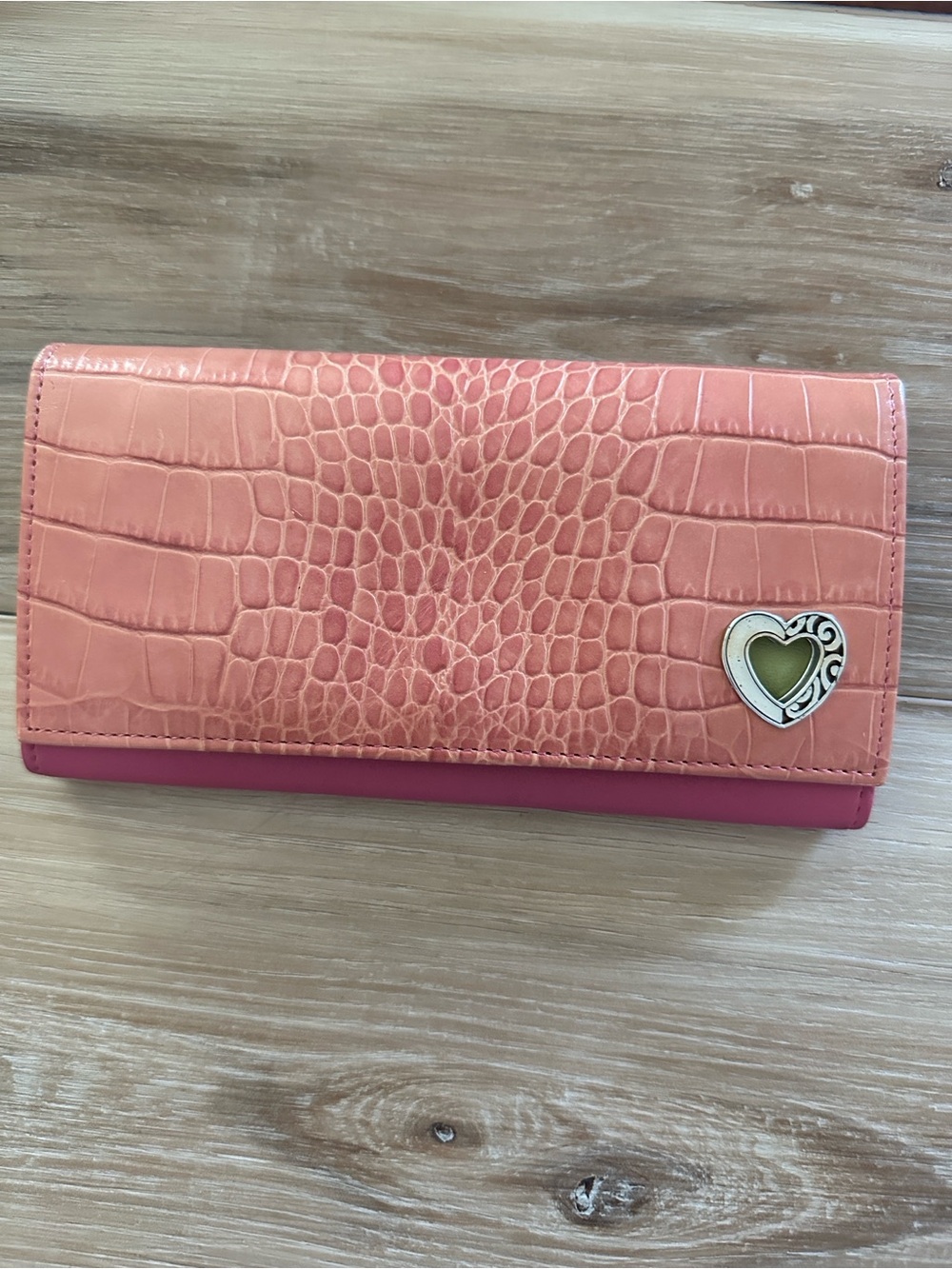Brighton Crocodile Embossed Leather Wallet